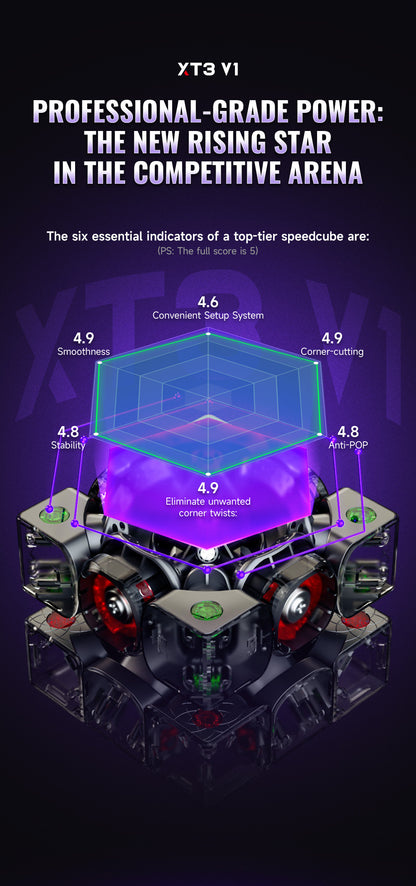 QiYi X-Man XT3 V1 3x3 Pioneer UV – MagLev Speedcube mit UV-Coating & Core-Magnetsystem